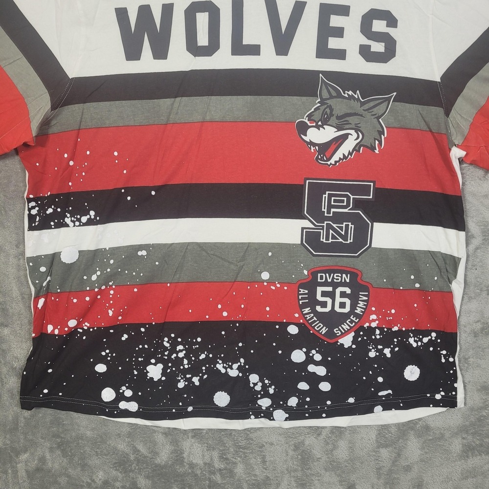 Parish Nation Wolves Shirt Mens 3XL Striped Graphic Wolf Graphic Tee 3XL Shirt - Picture 4 of 8